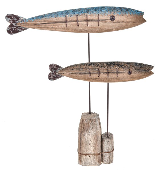 Decoro 2 Pesci 2 Supporti 40 cm