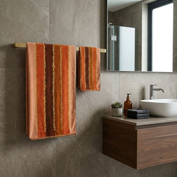 Asciugamano Con Ospite 40X60 60X100 Madagascar SALMONE Spugna Caleffi