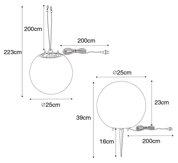 Lampada da esterno moderna bianca 25 cm IP65 - Nura