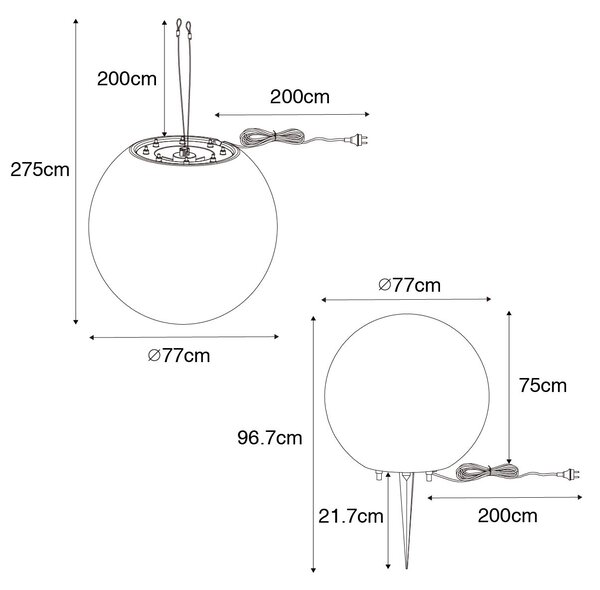 Lampada da esterno moderna bianca 77 cm IP65 - Nura