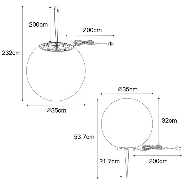 Lampada a sospensione moderna da esterno grigia 35 cm IP65 - Nura