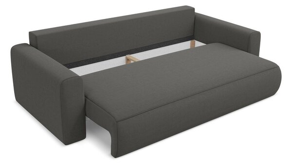 Divano grigio scuro allungabile/con contenitore con rivestimento in velluto 238 cm Kapua – Makamii