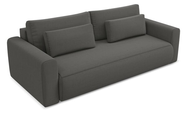 Divano grigio scuro allungabile/con contenitore con rivestimento in velluto 238 cm Kapua – Makamii