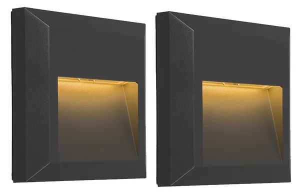 Set di 2 applique moderne grigio scuro con LED - Gem 2