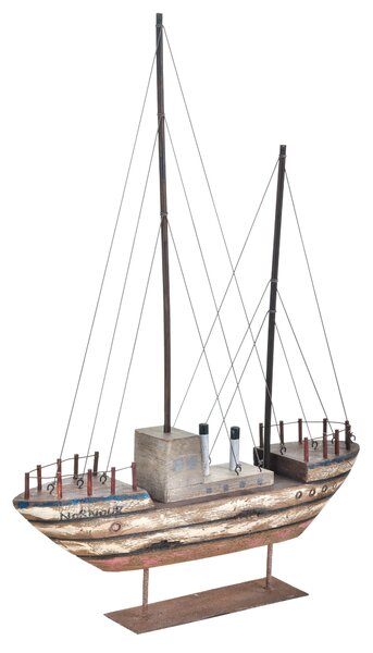 Modellino Barca Legno Anticata 50x69H cm