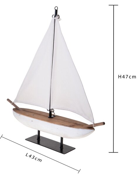 Modellino Barca a Vela 43x85 H 47 cm