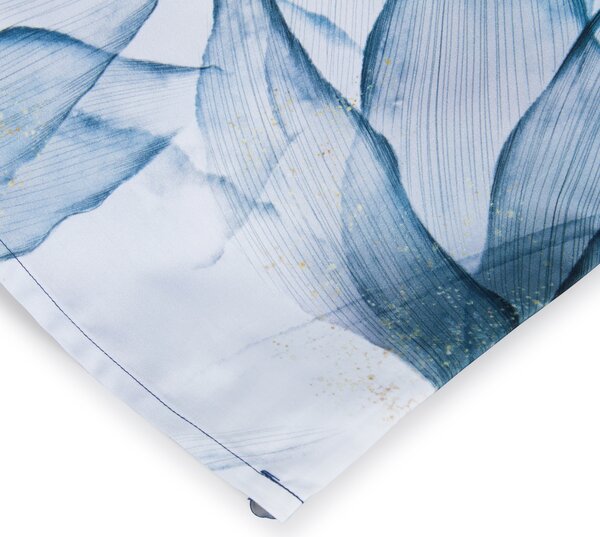 Completo Copripiumino MATRIMONIALE - 255X255 175X205 2 FEDERE 50X80 Abstract Flower BLU Raso Di Cotone Caleffi