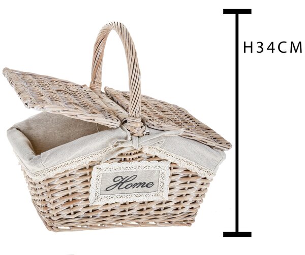 Paniere Rettangolari Home in Vimini Larghezza 34 cm