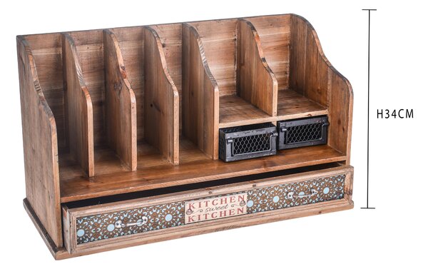 Portadocumenti Vintage con Cassetti Larghezza 58 cm