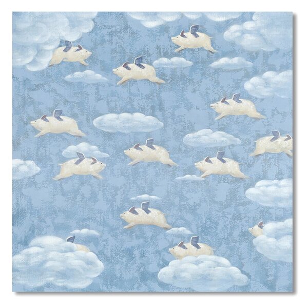 Quadro Animali Volanti Misure 80x80 cm