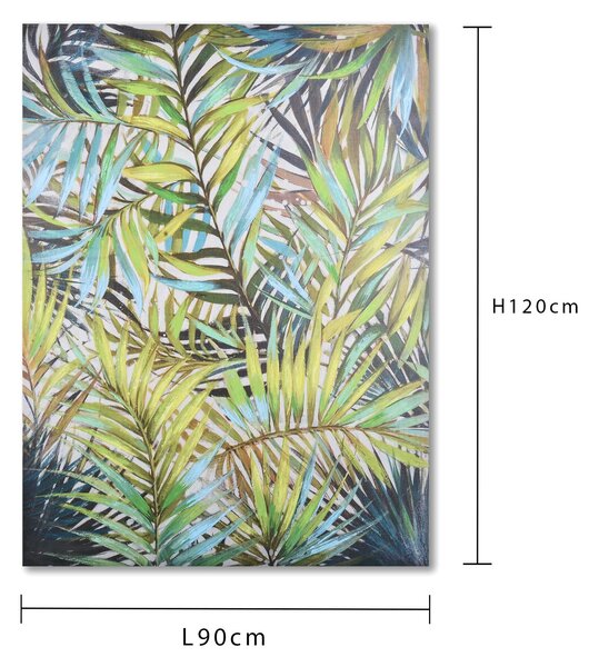 Quadro con Foglie di Felce Misure 90x120 cm