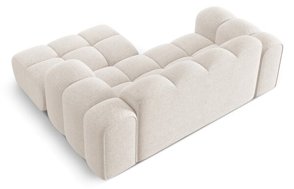 Divano angolare color crema (con penisola a destra/con chaise lounge) con rivestimento in ciniglia Treno – Cosmopolitan Design