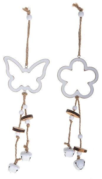 Set 12 Decori Fiore Farfalla da Appendere H 30 cm