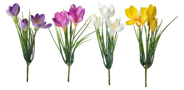Set 12 Fiori Artificiali Crocus per 3 H 30 cm
