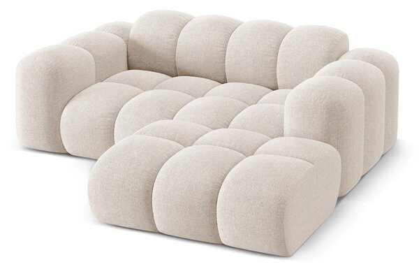 Divano angolare color crema (con penisola a destra/con chaise lounge) con rivestimento in ciniglia Treno – Cosmopolitan Design
