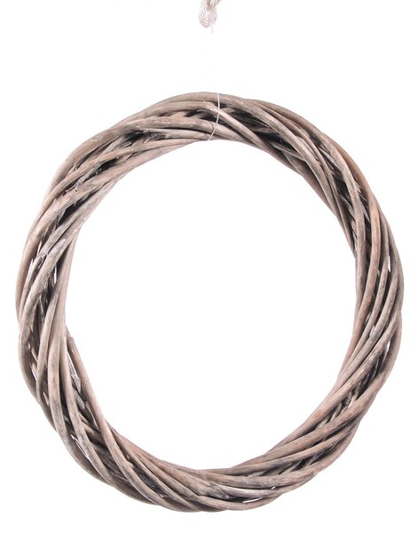 Set 12 Coroncine Grigia di Rattan Larghezza 15 cm