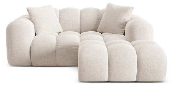 Divano angolare color crema (con penisola a destra/con chaise lounge) con rivestimento in ciniglia Treno – Cosmopolitan Design