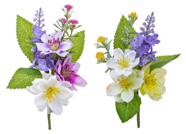 Set 12 Rami in Legno Dalie Lavanda H 15 cm