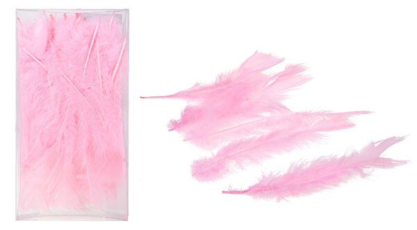 Set 600 Piume Artificiali Decorative Rosa