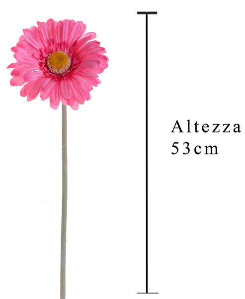 Set 12 Fiori Artificiali di Gerbera H 53 cm