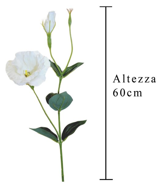 Set 12 Rami Artificiali Lisianthus 2 Fiori H 60 cm