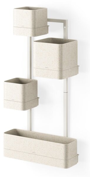 Set di vasi per fiori in plastica per erbe aromatiche/da appendere/parete 4 pz Cubiko – Umbra
