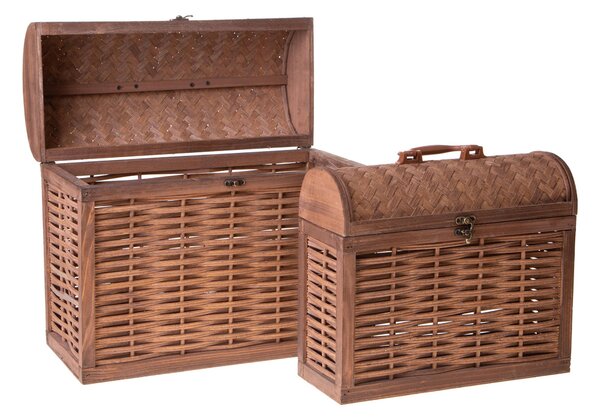 Set 2 Bauletti Rattan 39x18x33 cm