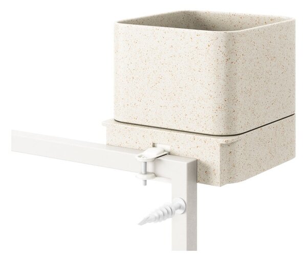 Cepewa Set 6 Fioriere In Metallo Bianco Con Lavagna – Vaso Per Erbe Aromatiche, 15x15 Cm, Da Appendere, Stile Country