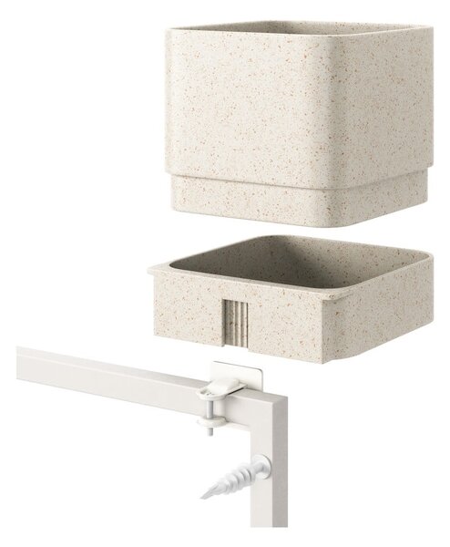 Set di vasi per fiori in plastica per erbe aromatiche/da appendere/parete 4 pz Cubiko – Umbra