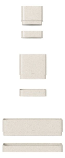 Set di vasi per fiori in plastica per erbe aromatiche/da appendere/parete 4 pz Cubiko – Umbra