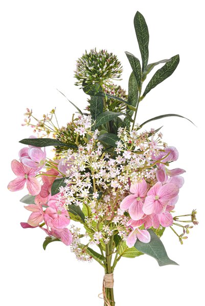 Set 2 Bouquet Artificiali Legato con Ortensie H 55 cm