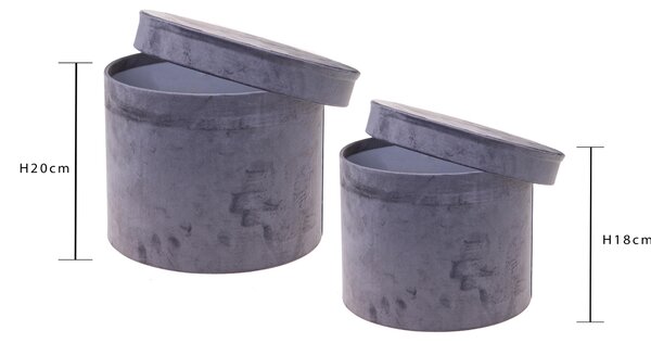 Set 2 Cappelliere Velluto 26x20 23x18 cm