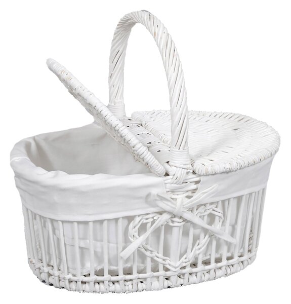 Set 2 Cestini in Vimini con Manico Larghezza 33 cm
