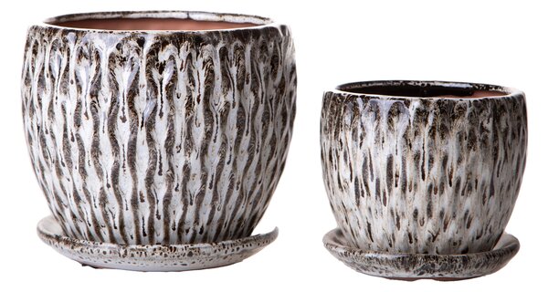 Set 4 Vasi di Ø 19 e 14 cm Damascato