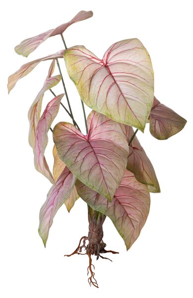 Set 2 Piante Artificiali Caladium con 12 Foglie 50 cm