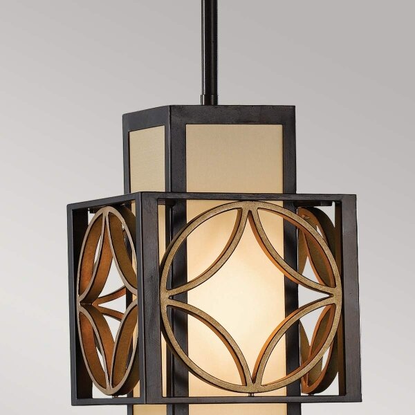 Feiss FE-REMY-P-C - Lampada a sospensione su asta REMY 1xE27/60W/230V nero/oro