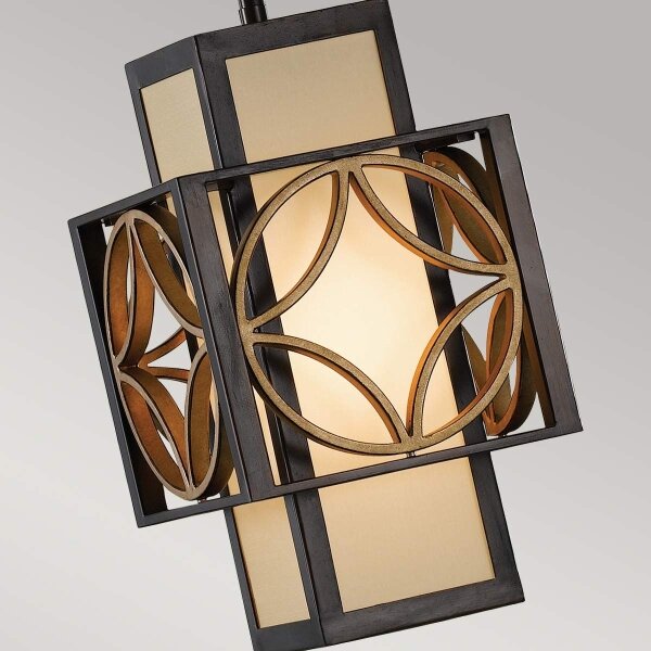 Feiss FE-REMY-P-C - Lampada a sospensione su asta REMY 1xE27/60W/230V nero/oro