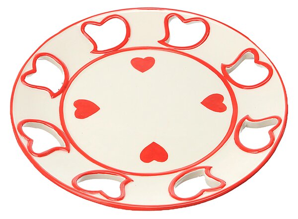 Set 2 Piatti con Cuori H 26 cm