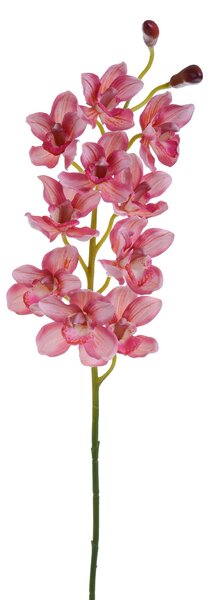 Set 2 Rami Artificiali Cymbidium Real Touch con 10 Fiori e 2 Bocci H 92 cm