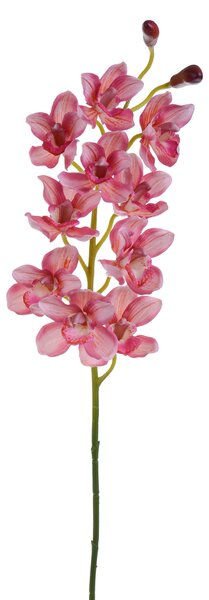 Set 2 Rami Artificiali Cymbidium Real Touch con 10 Fiori e 2 Bocci H 92 cm