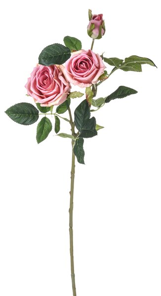 Set 2 Rami Artificiali Rosereal Touch a 3 Diramazioni H 80 cm