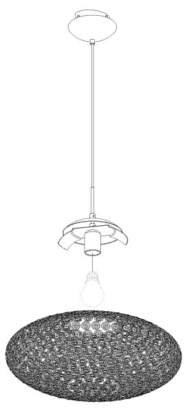 Eglo 95286 - Lampadario a sospensione con filo CLEMENTE 1xE27/60W/230V