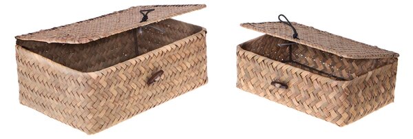 Set 2 Scatole con Coperchio 23 20 cm