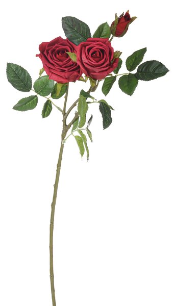 Set 2 Rami Artificiali Rosereal Touch a 3 Diramazioni H 80 cm