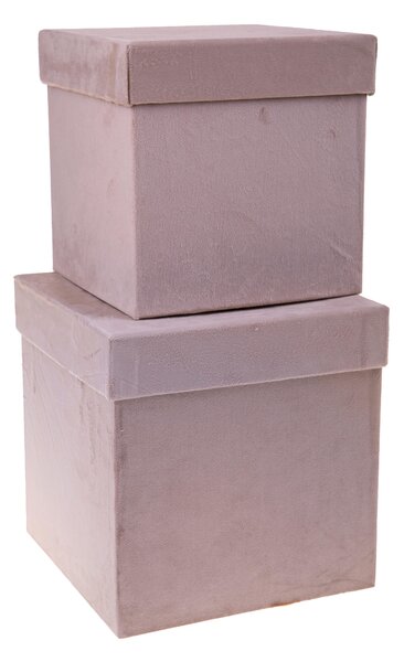 Set 2 Scatole Quadrate in Velluto H 265 cm