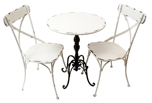 Set 2 Sedie con Tavolino in Metallo H 88 76 cm