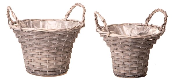 Set 4 Cesti Ø 27 H 24 cm con Manici