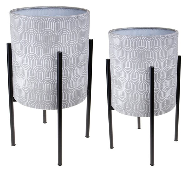 Set 2 Vasi in Ferro con Alz 31x58 cm