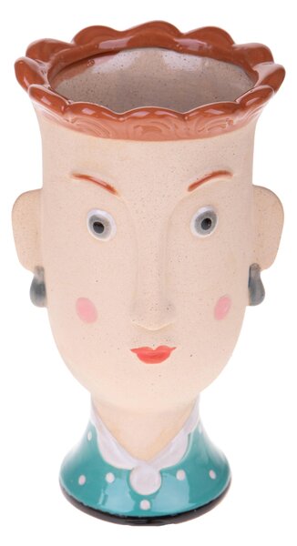 Set 2 Vasi Testa Donna Ø 12x H 22 cm