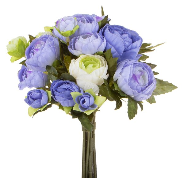Set 3 Bouquet Artificiali Ranuncoli con 12 Fiori H 25 cm